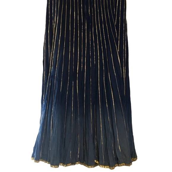 Gorgeous A Line Maxi Skirt Blue Ombré/Gold By Wei Peng - Picture 1 of 10